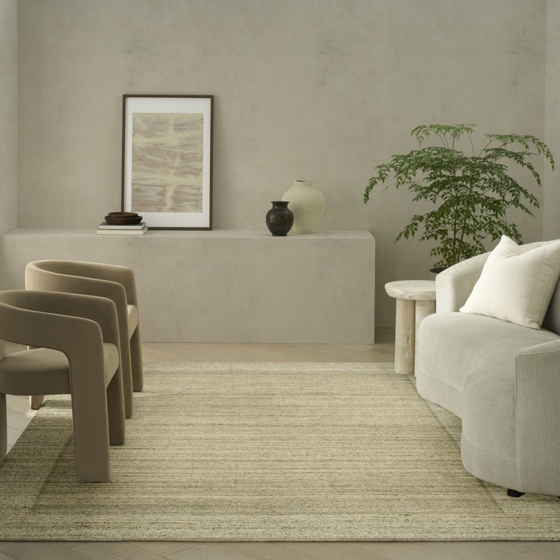 Calvin Klein CK082 Ridge 5'3" x 7'3" Sage Ivory Farmhouse Indoor Rug, Rectangle 5'3" x 7'3", Sage Ivory