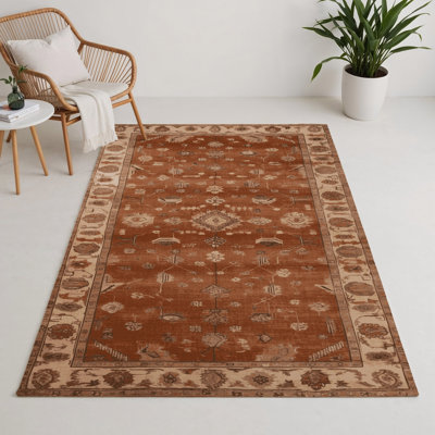Tapis intérieur et extérieur brun Overdyed