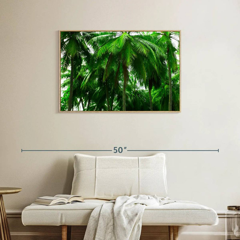 Palmier forêt, Cadre flottant en bois naturel, 37 po x 25 po