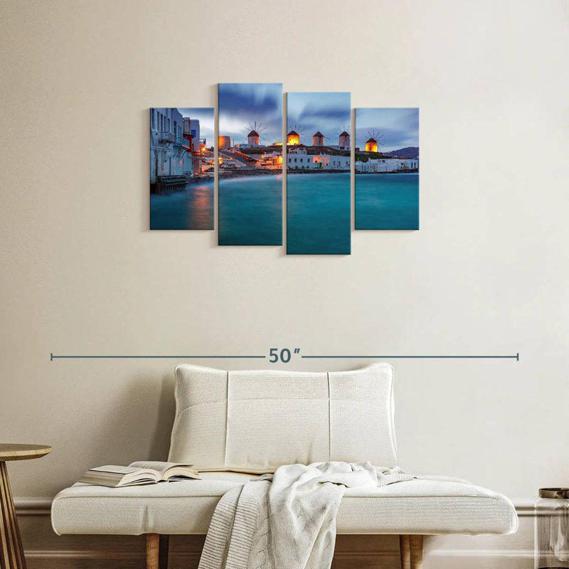 Gillard Mykonos Seaside Windmills, H 22 po x l 36 po
