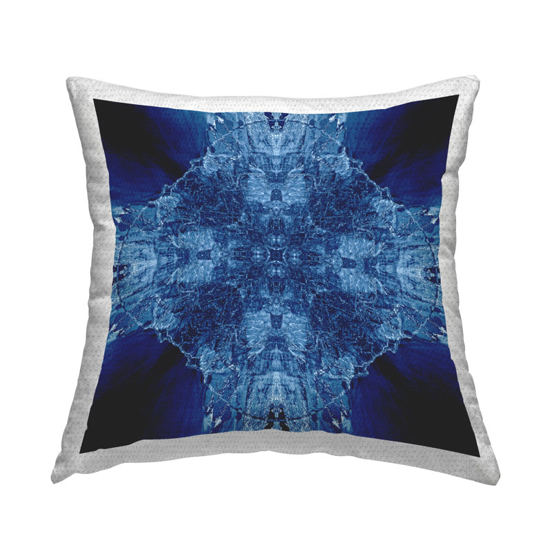 Coussin bleu d'extérieur à imprimé Tie Dye par El Perkin