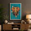 Elephant In Turquoise Modern - Print-136767890-136767891