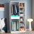 Freestanding Closet System,  Stand-Alone Wardrobe With 6 Open Shelves,74.8'' Heigh Closetwith 1 Wood Drawers, Wood Walk-In Closet With 2 Hanging Rod, White