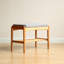 Banc à chaussures en bois massif, banc de rangement moderne Mid-Century avec coussin éponge à rebond élevé
