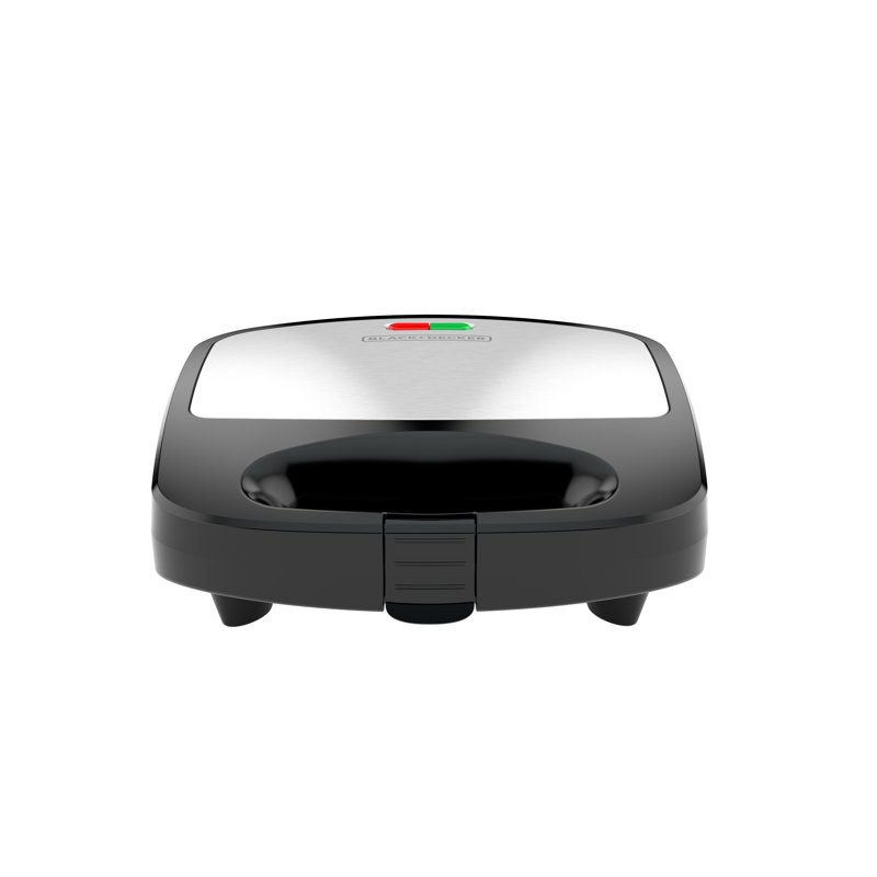 Black+Decker Wm2200Sd Countertop Waffle Iron, Compact, Silver/Black