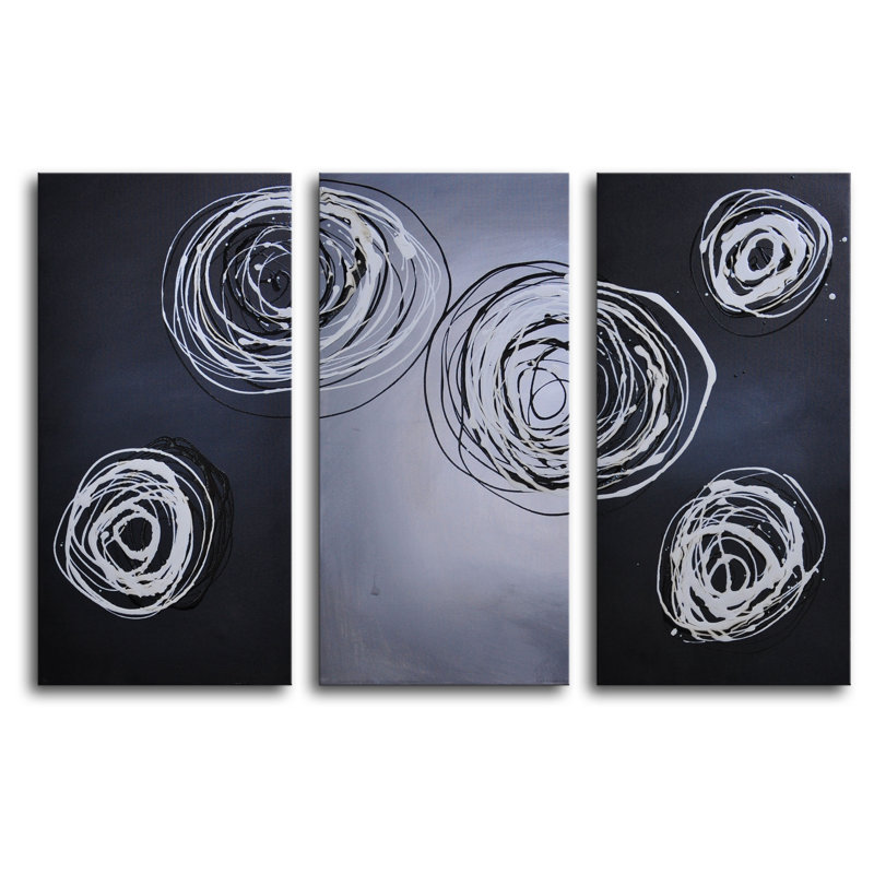 Ensemble d’art sur toile 3 pièces cnidaria phosphorescence