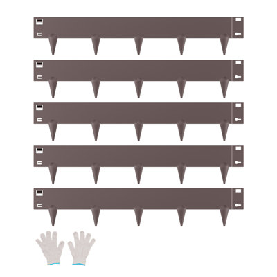Bordure en acier 5 pièces 39 po Bordure résistante à la rouille brune