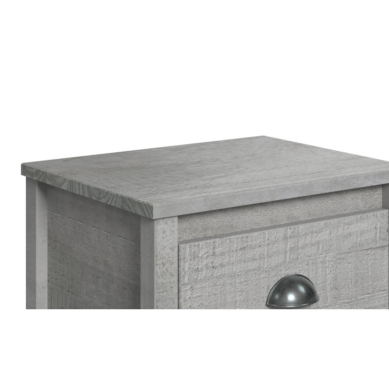 Table de chevet 2 tiroirs Arranda, Bois flottant gris