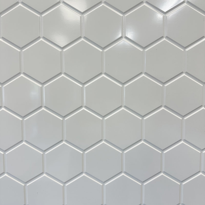 Panneaux de dosseret en PVC 2 pi x 8 pi Hex, Blanc brillant, prête pour l'application