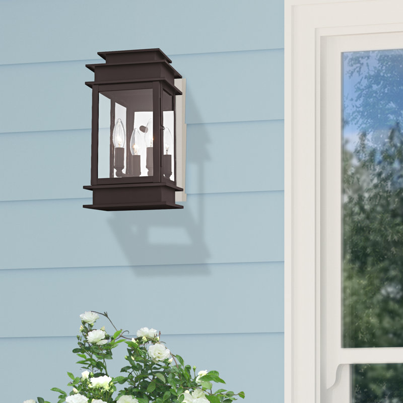 North Point 2 - Bulb Outdoor Wall Lantern, Bronze, 14" H x 7.5" W x 5.75" D