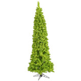 Flocked Lime Fir Lighted Artificial Fir Christmas Tree