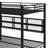 Queen Over Queen Bunk Bed With Storage Cabinets And LED