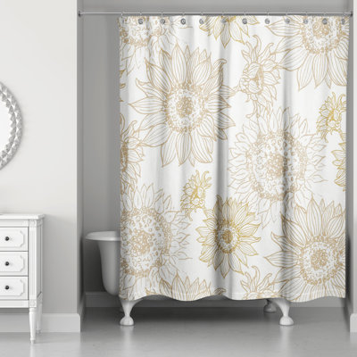 Rideau de douche simple à motif floral