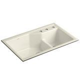 Indio® 33" L x 21.125" W Double Basin Undermount Kitchen Sink with Accessories