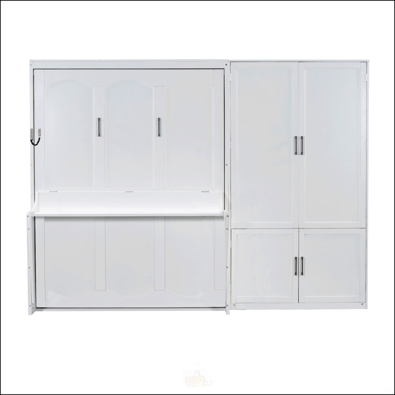 Grand lit escamotable avec garde-robe