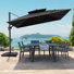 Parasol en porte-à-faux avec manivelle 132 po Winon, contrepoids inclus