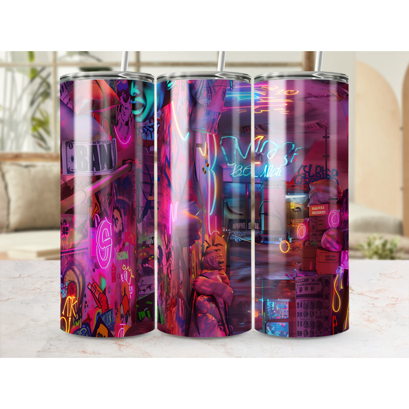 Choose Handmade Tumblers 591ml Vacuum Insulated Stainless Steel (18/8) Travel Tumbler with Straw