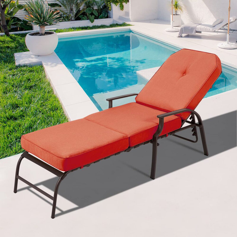 Méridienne réglable pour l'extérieur, Orange