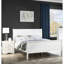 Structure de lit grand format en bois massif blanc pour mobilier de chambre à coucher