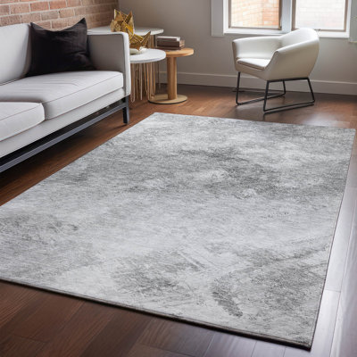 Premium Machine Washable Cerrito AMF590 Silver Rug