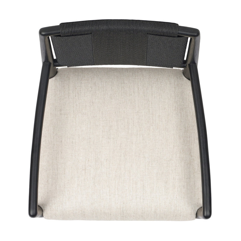 Rothler Dining Armchair-Alcala Wheat, Black Brushed Ash, Essence Natural