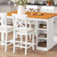 Ensemble de table de salle à manger à hauteur de comptoir en bois massif avec tablettes de rangement à 3 niveaux, chaises de salle à manger rembourrées pour 4, 5 pièces-1536609237-1536609243