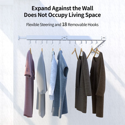 Rebrilliant Stainless Steel Foldable Wall-Mounted Drying Rack | Wayfair