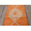 Tapis géométrique orange en laine 35,8x125,2 pouces