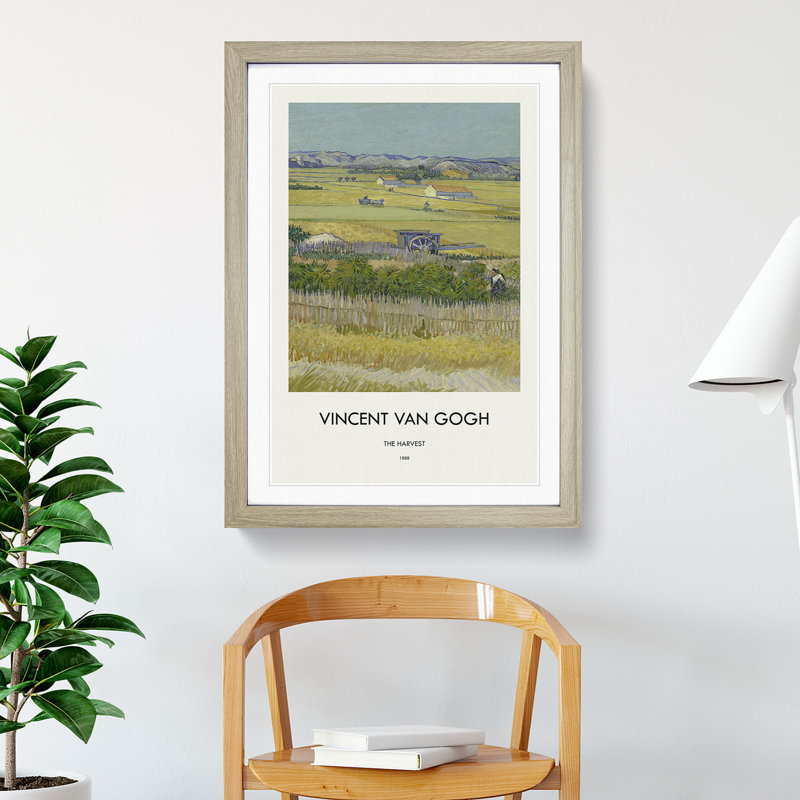 The Harvest by Vincent Van Gogh - Picture Frame Painting, Oak Framed, 65cm H x 48cm W x 2cm D