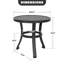 Table d'appoint d'extérieur en métal, table de bout ronde 20 po résistante aux intempéries, noir