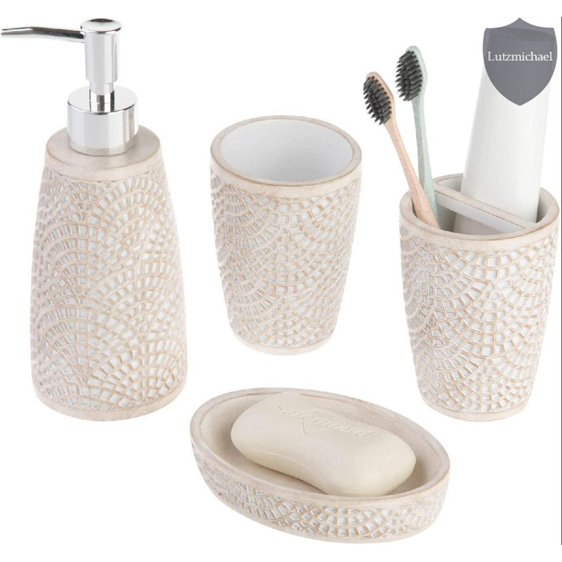 4 Piece Bathroom Accessory Set