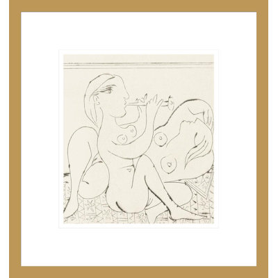 «Flutiste et dormeuse II» par Pablo Picasso, impression giclée encadrée