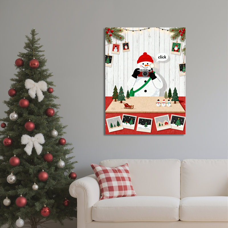 «Snowman Scene», art mural sur toile, H 24 po x l 16 po