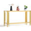 Table basse 55 po en verre trempé pour salon avec centre en acier inoxydable, table d'appoint élégante pour bureau à domicile-574246759-574246760