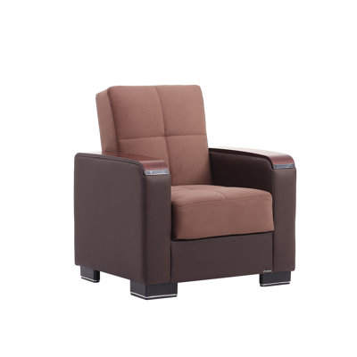 Fauteuil convertible 3-en-1 rembourré en tissu avec rangement Neubauer