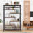 17 Stories 7 Tier Industrial Steel Open Display Asymmetrical Bookshelf Organizer