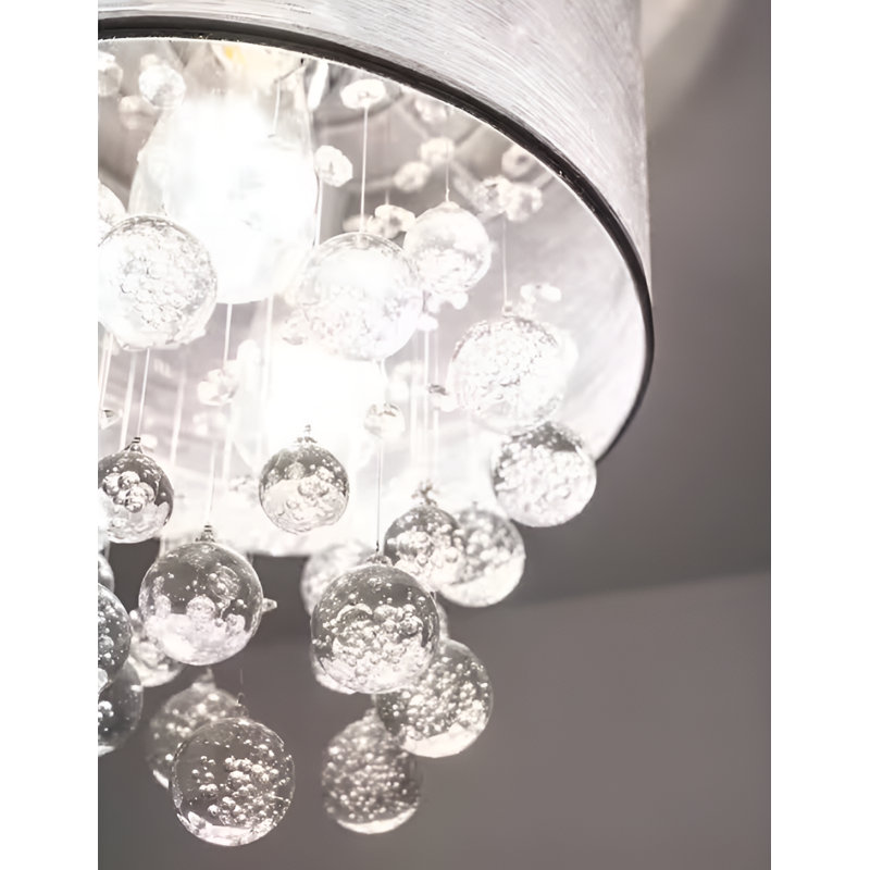 3-light Modern Distinctive Drum Chandelier With Crystal Accents