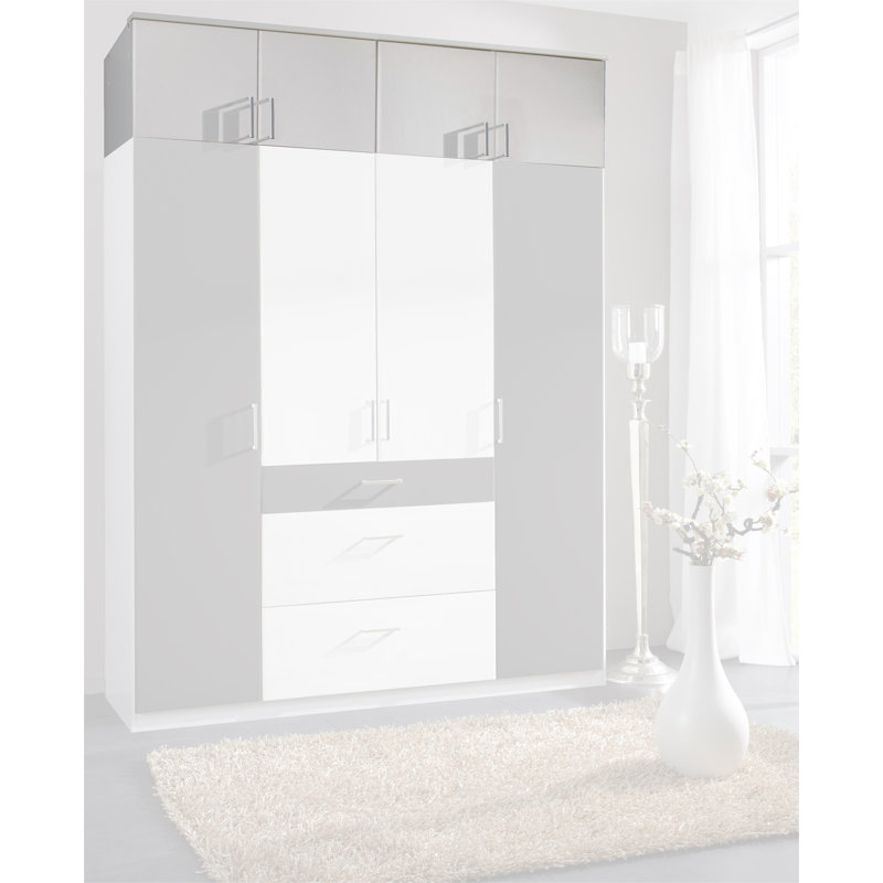 Arango 180cm Solid Wood Closet System, Alpine white, Charcoal