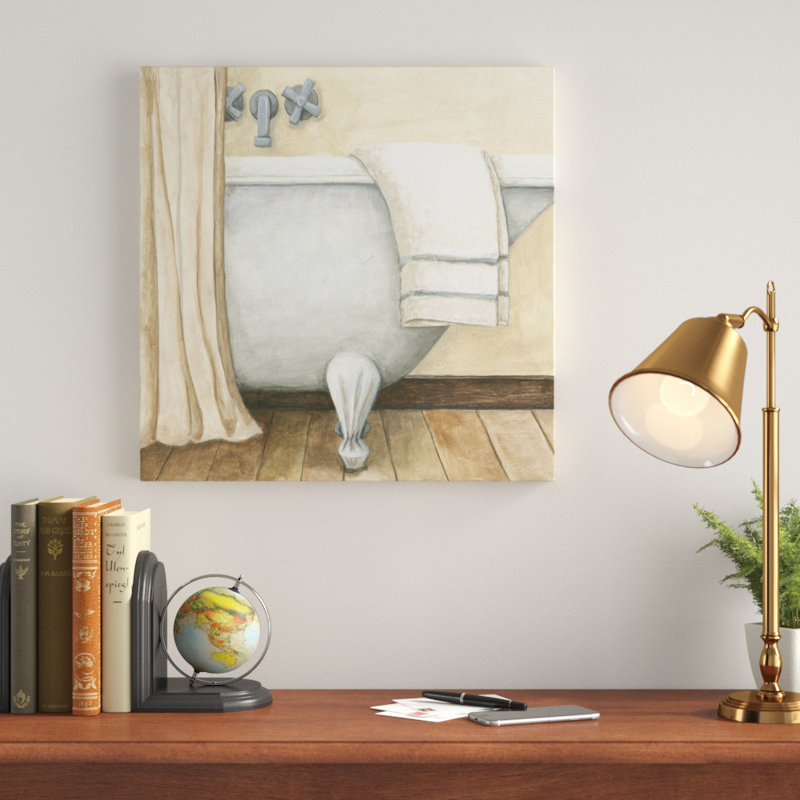 «Contemporary Bath I», peinture sur toile, H 20 po x l 20 po, Toile tendue