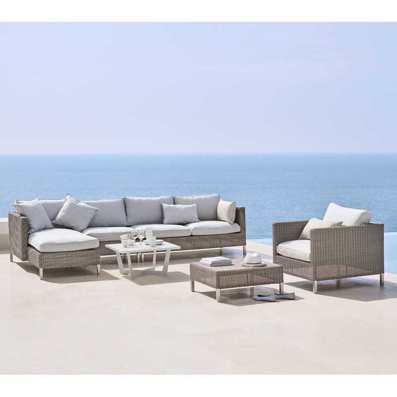 Connect Chaise Lounge Set Module Sofa Right - Taupe/Light Green