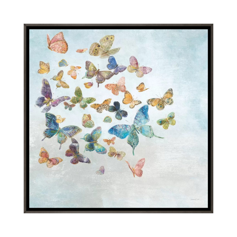 «Beautiful Butterflies Light» par Danhui Nai - reproduction d'art, H 37 po x l 37 po x P 1,5 po, Pas de tapis