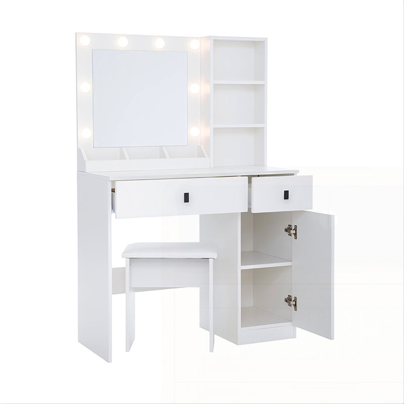 Makeup Vanity Desk with Large Drawers & Three Level Storage Dreeser