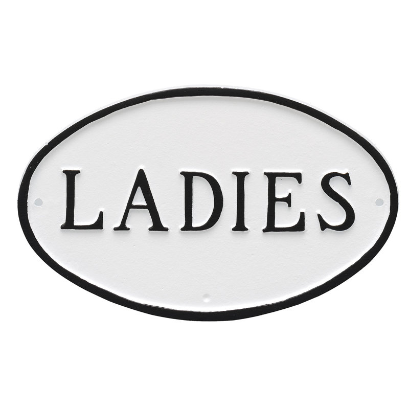 Plaque de jardin pour dames, Blanc / Noir