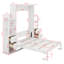 Lit escamotable double Bellock avec tablettes, tiroirs et lumières DEL-1438830078