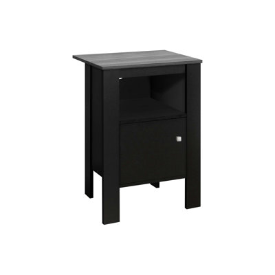 Sutter Accent Table, Side, End, Nightstand, Lamp, Storage, Living Room, Bedroom, Laminate, Black, Grey