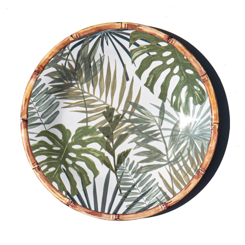 Assiette plate en mélamine Rainforest Palm NewWave - vert - 10,5 po - ensemble de 6