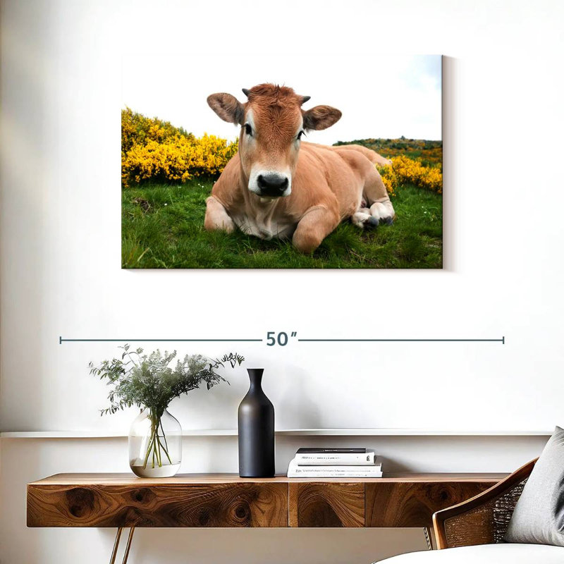 Adorable Aubrac Cow, 24" H x 36" W