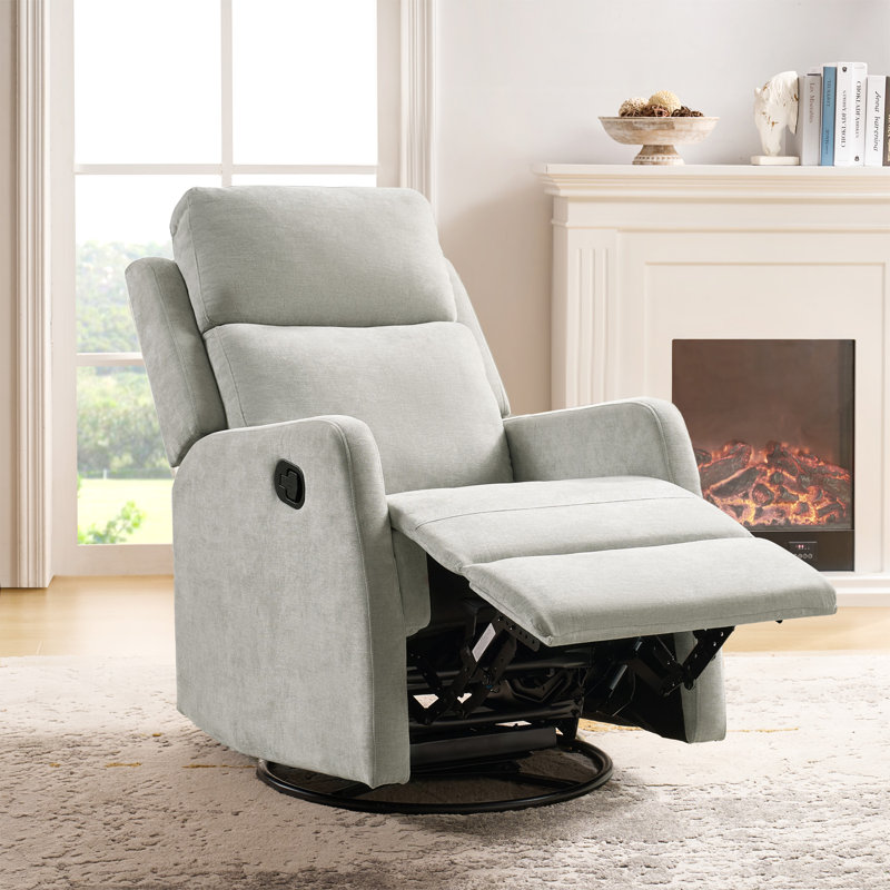 Fauteuil inclinable manuel berçant moderne pivotant de 26,5 po Adstall, Gris