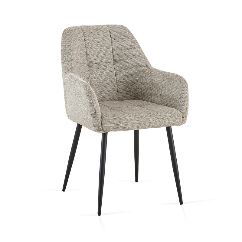 Chenille Fabric Dining Chair, Light Brown