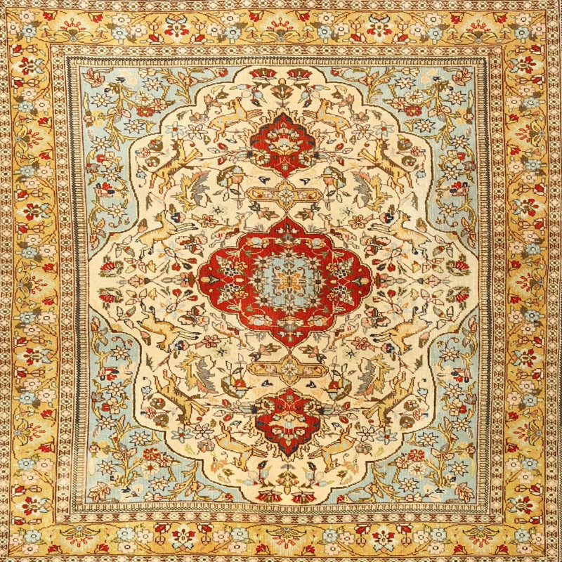 Abirad Oriental Indoor Rug, Round 5'